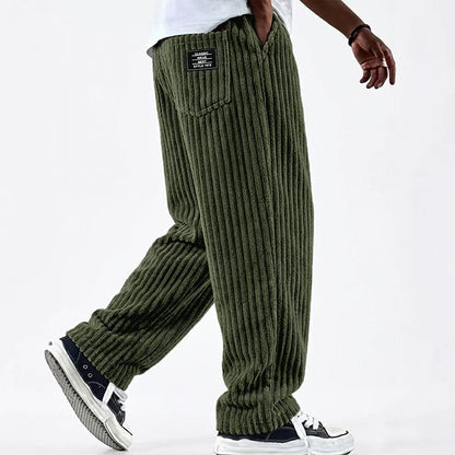 Men's Retro Striped Corduroy Pants