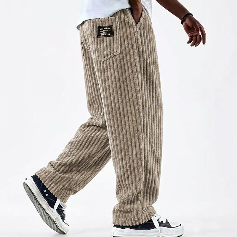 Men's Retro Striped Corduroy Pants