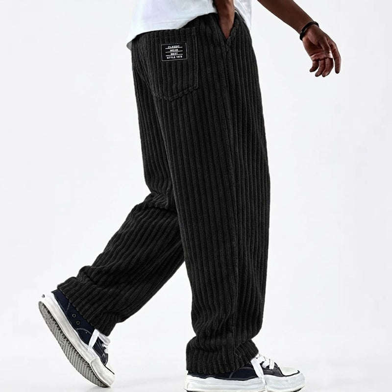 Men's Retro Striped Corduroy Pants