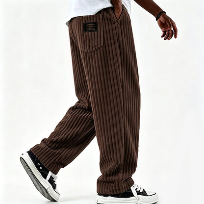Men's Retro Striped Corduroy Pants
