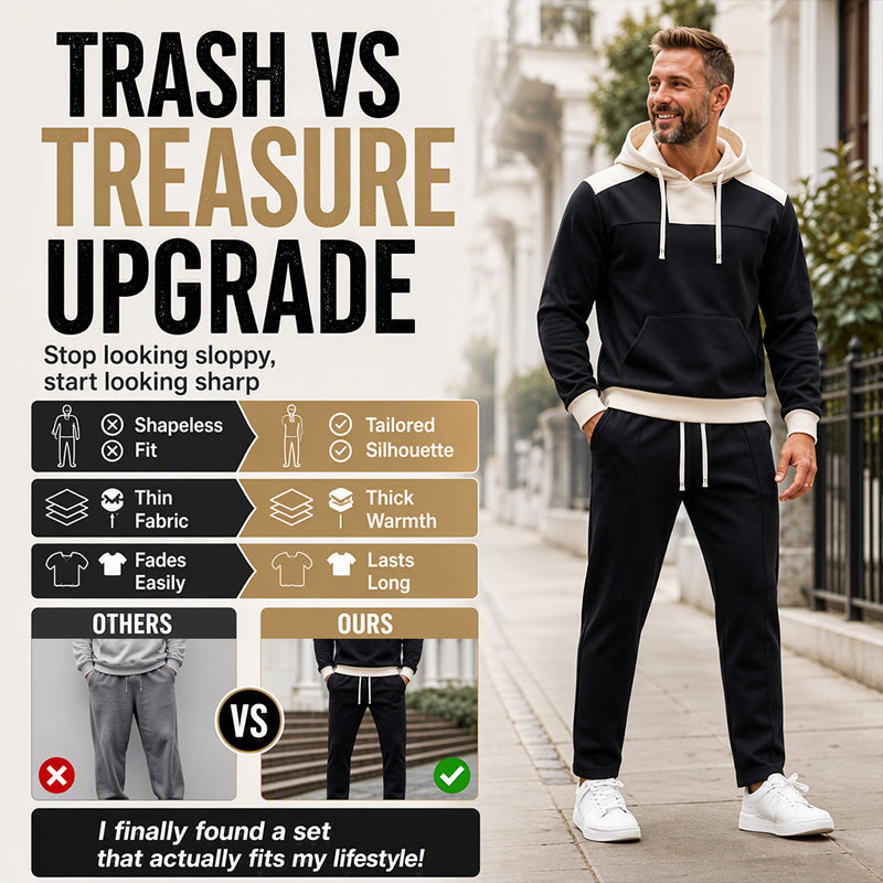 Men's Color-Block Hoodie & Pants Set