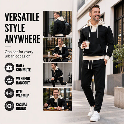 Men's Color-Block Hoodie & Pants Set