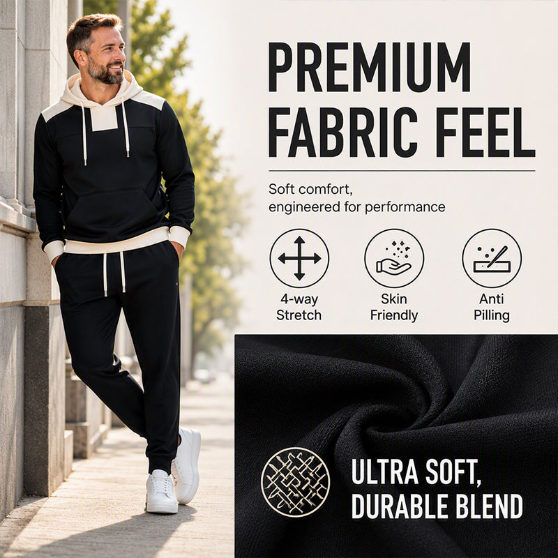 Men's Color-Block Hoodie & Pants Set