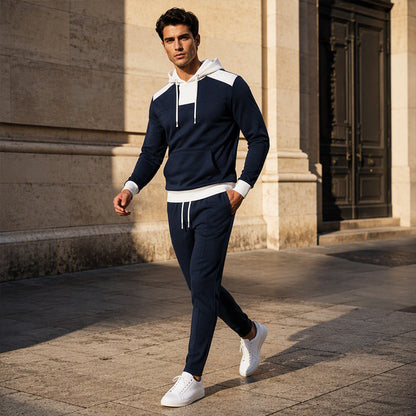 Men's Color-Block Hoodie & Pants Set