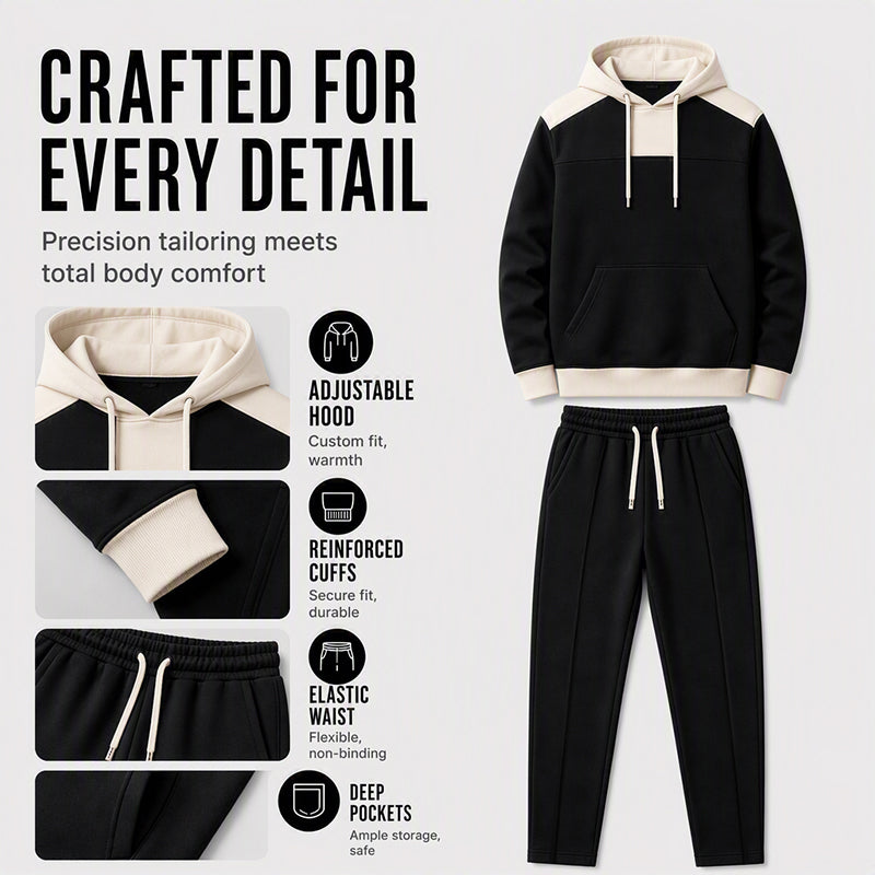 Men's Color-Block Hoodie & Pants Set