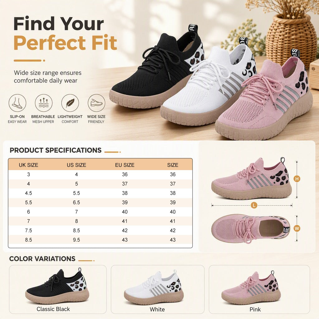 Women's Slip On Loafers Lightweight Breathable Summer Casual Flat Shoes Plus Size