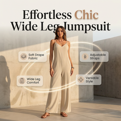Women's Casual V-Neck Spaghetti Strap Jumpsuit
