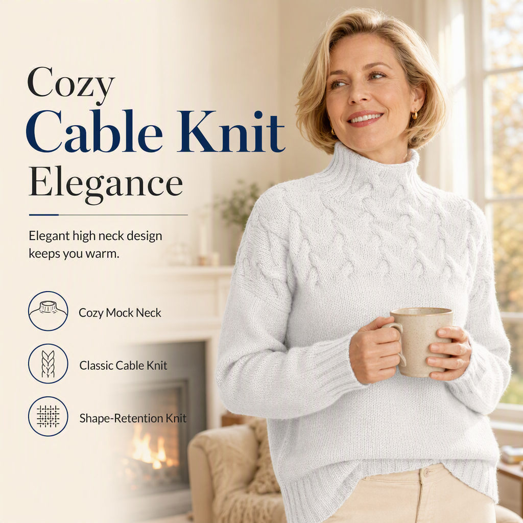 Casual Solid Color Turtleneck Knit Pullover