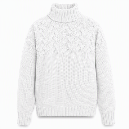 Casual Solid Color Turtleneck Knit Pullover