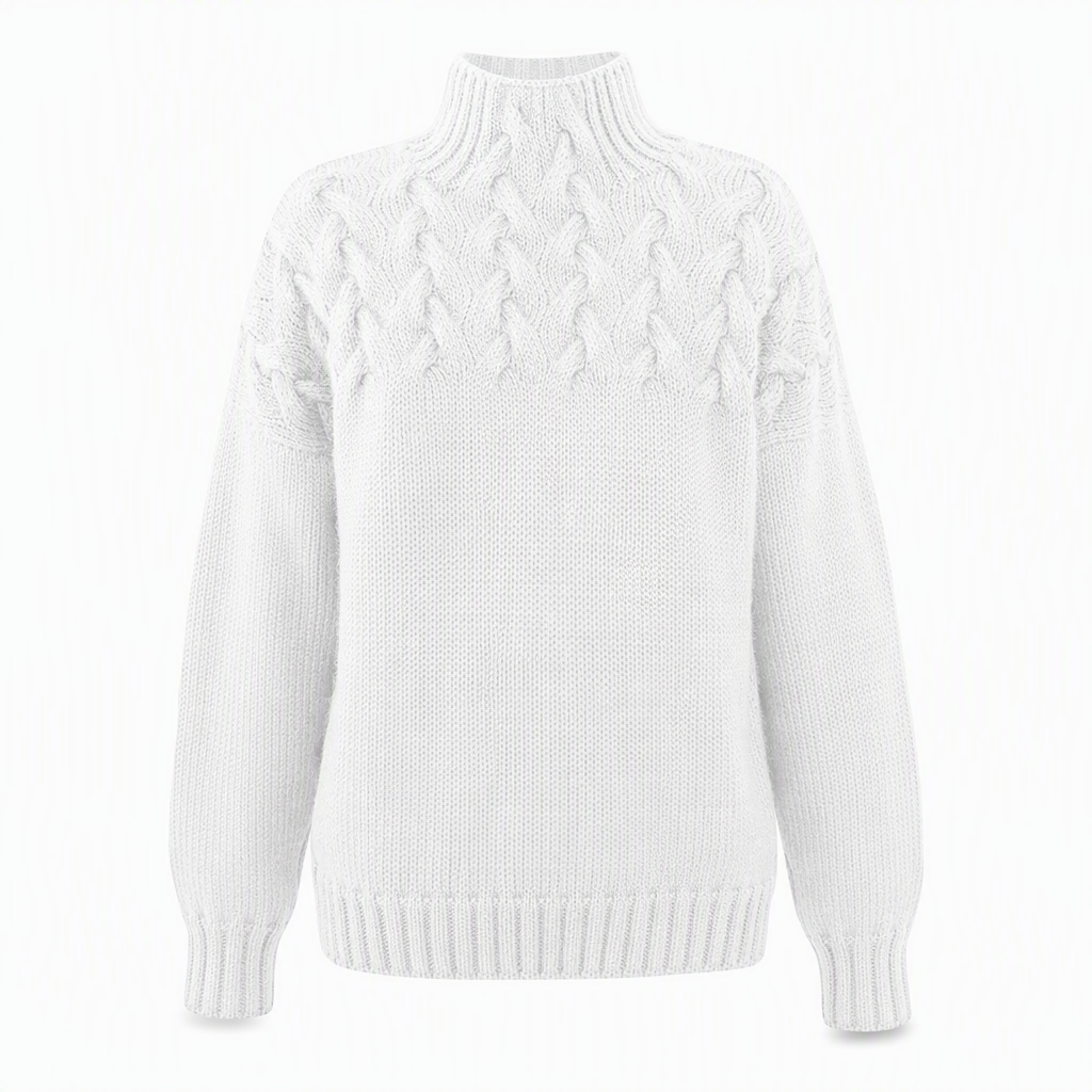 Casual Solid Color Turtleneck Knit Pullover