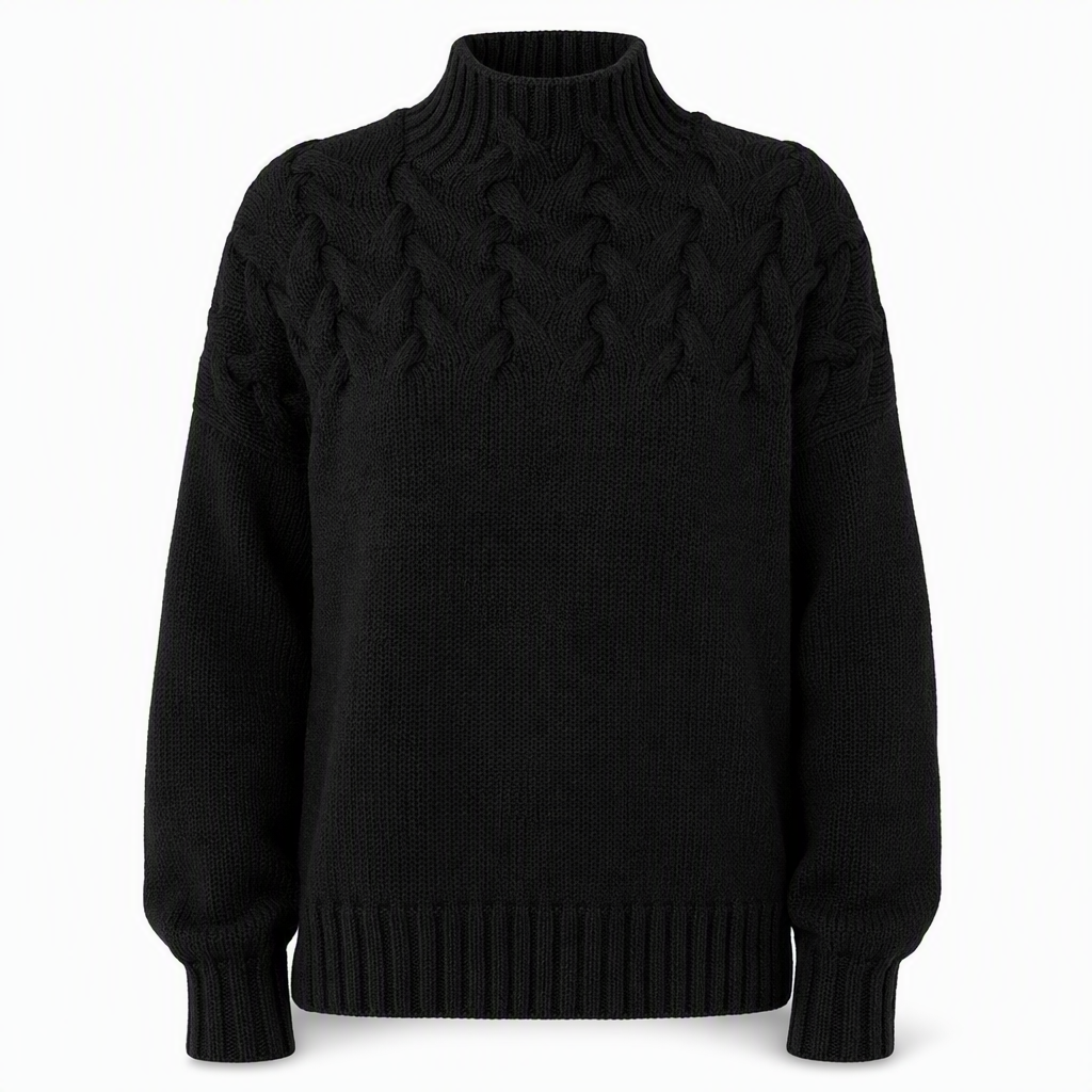 Casual Solid Color Turtleneck Knit Pullover