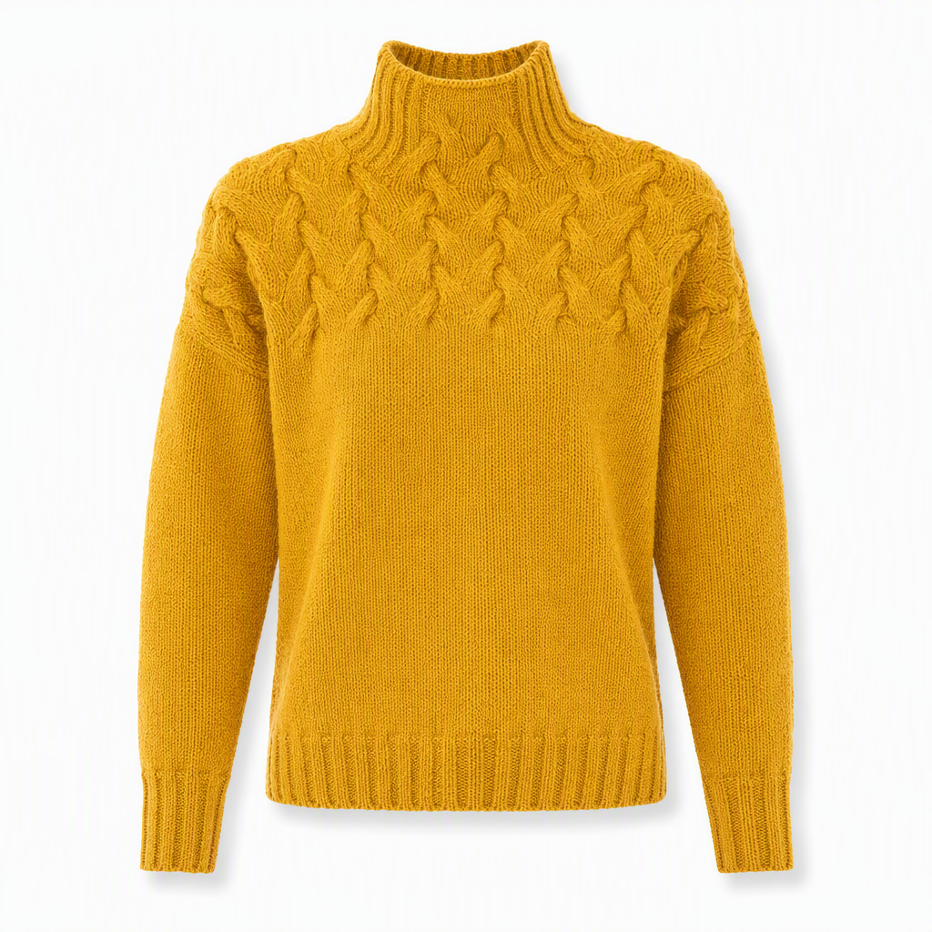 Casual Solid Color Turtleneck Knit Pullover