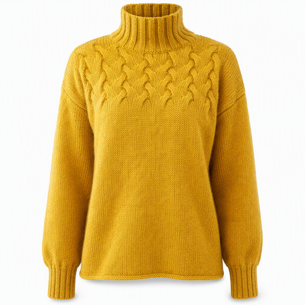 Casual Solid Color Turtleneck Knit Pullover