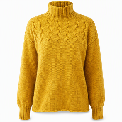 Casual Solid Color Turtleneck Knit Pullover
