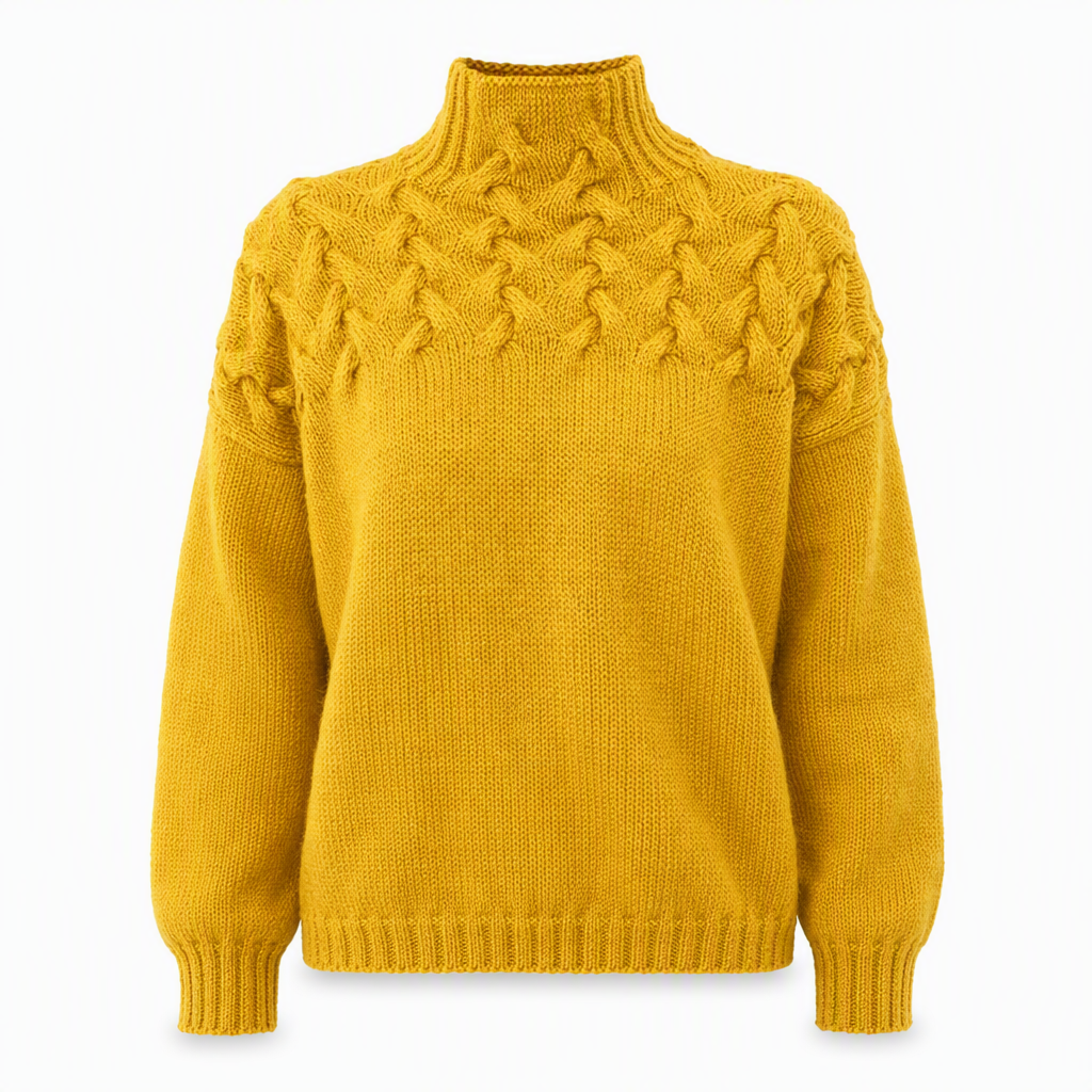 Casual Solid Color Turtleneck Knit Pullover