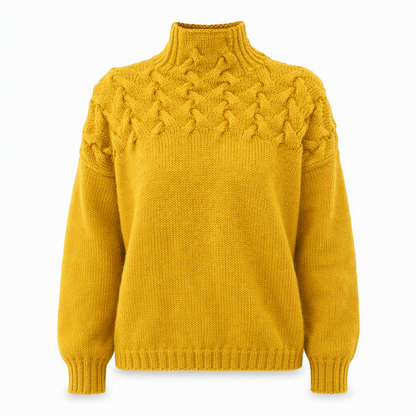 Casual Solid Color Turtleneck Knit Pullover