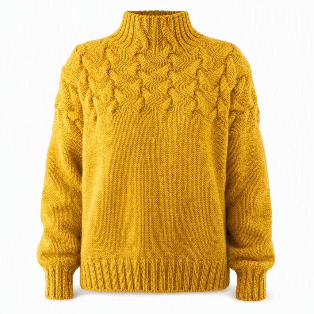 Casual Solid Color Turtleneck Knit Pullover