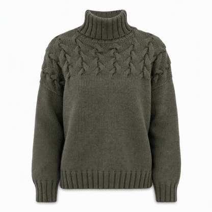Casual Solid Color Turtleneck Knit Pullover