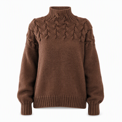 Casual Solid Color Turtleneck Knit Pullover