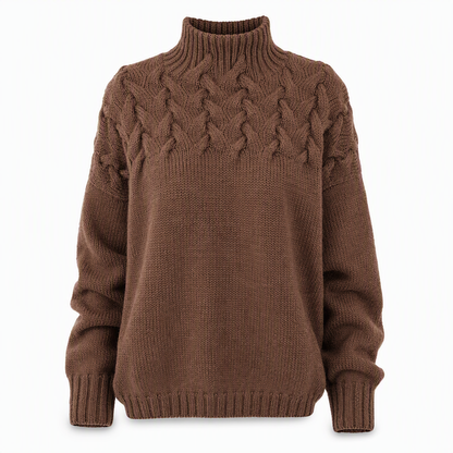 Casual Solid Color Turtleneck Knit Pullover