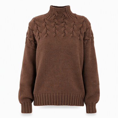Casual Solid Color Turtleneck Knit Pullover