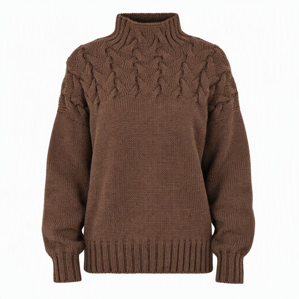 Casual Solid Color Turtleneck Knit Pullover