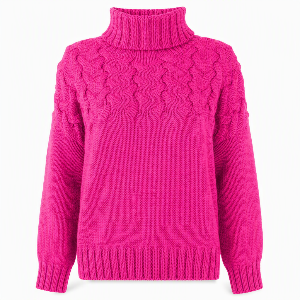 Casual Solid Color Turtleneck Knit Pullover