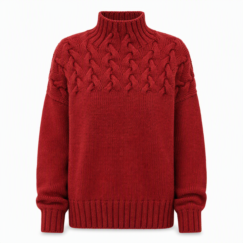 Casual Solid Color Turtleneck Knit Pullover
