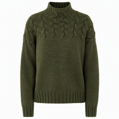 Casual Solid Color Turtleneck Knit Pullover