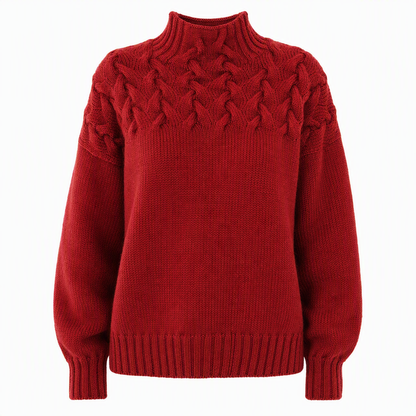 Casual Solid Color Turtleneck Knit Pullover