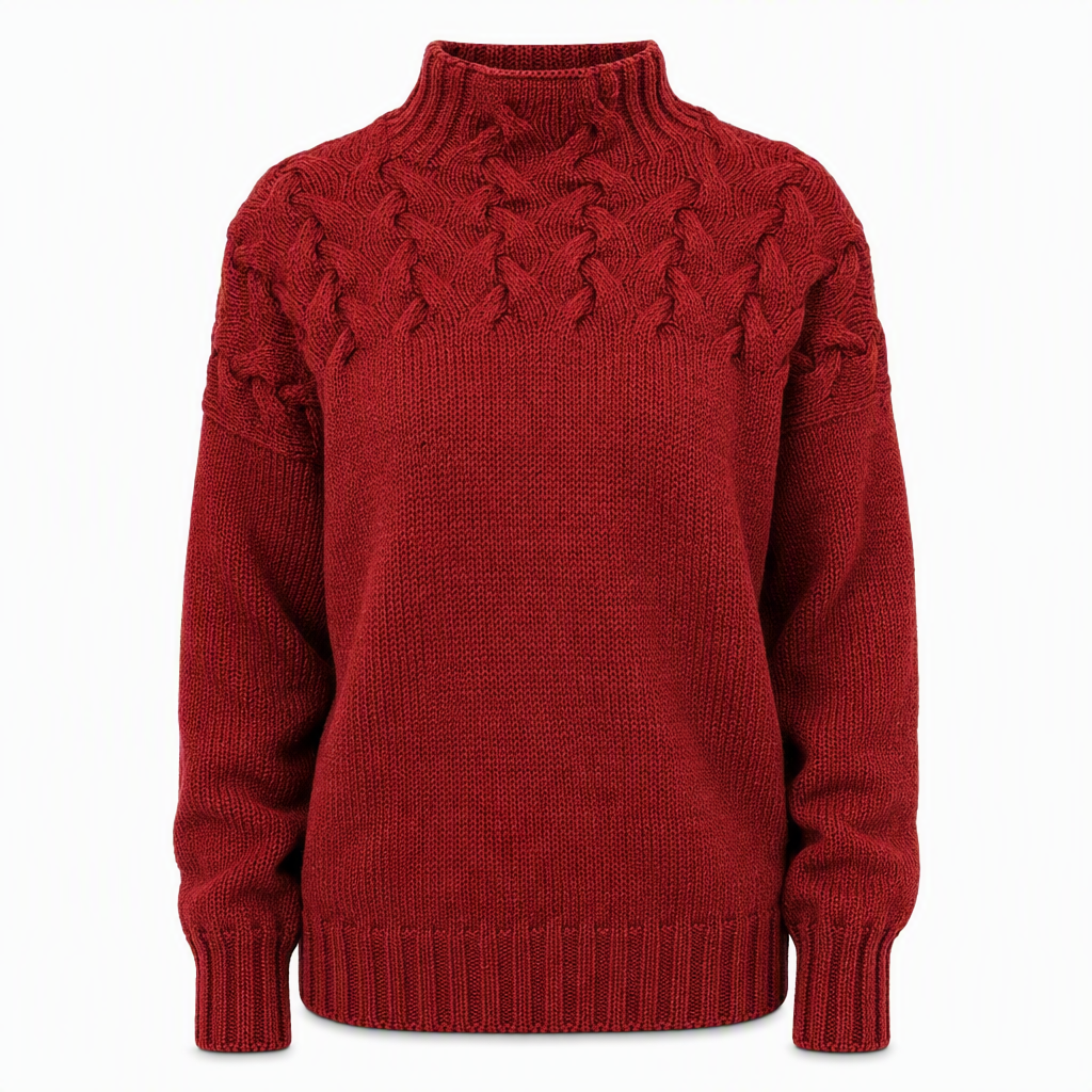 Casual Solid Color Turtleneck Knit Pullover