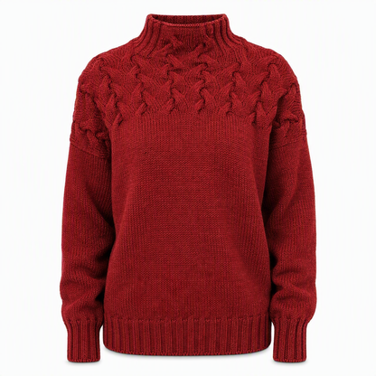 Casual Solid Color Turtleneck Knit Pullover