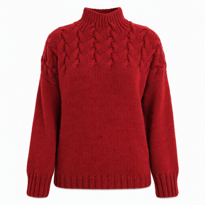 Casual Solid Color Turtleneck Knit Pullover