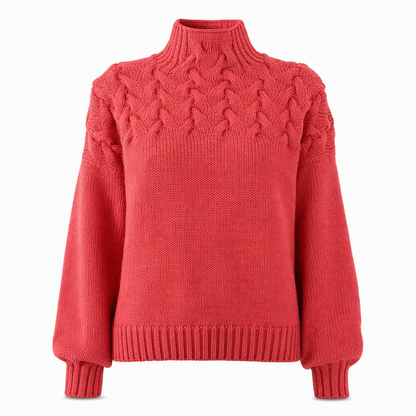 Casual Solid Color Turtleneck Knit Pullover