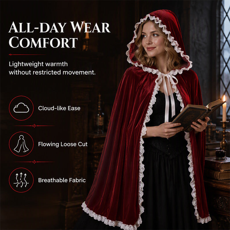 Dramatic Hooded Lace Cape