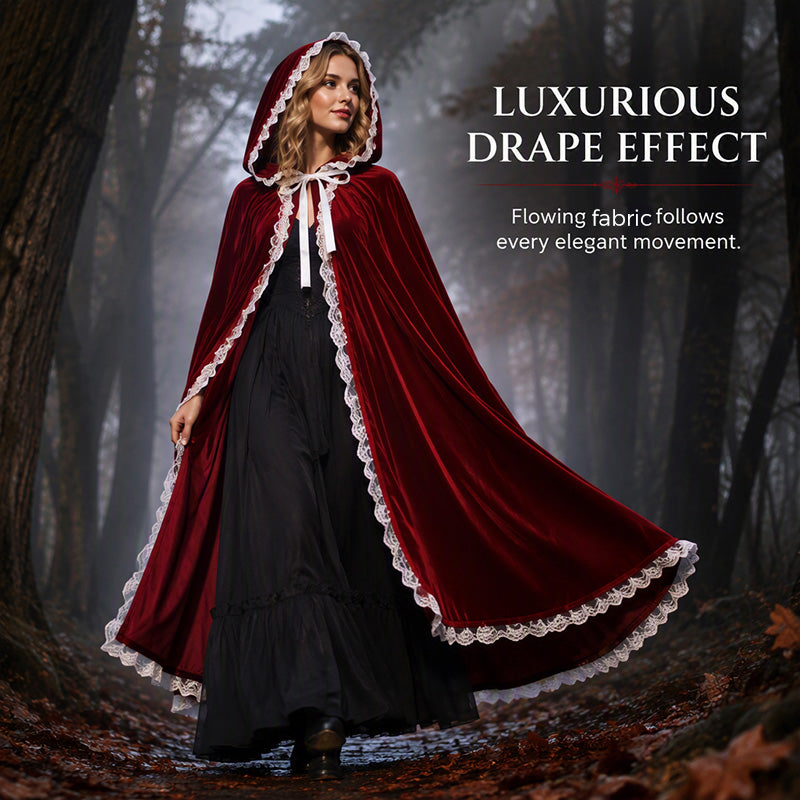 Dramatic Hooded Lace Cape