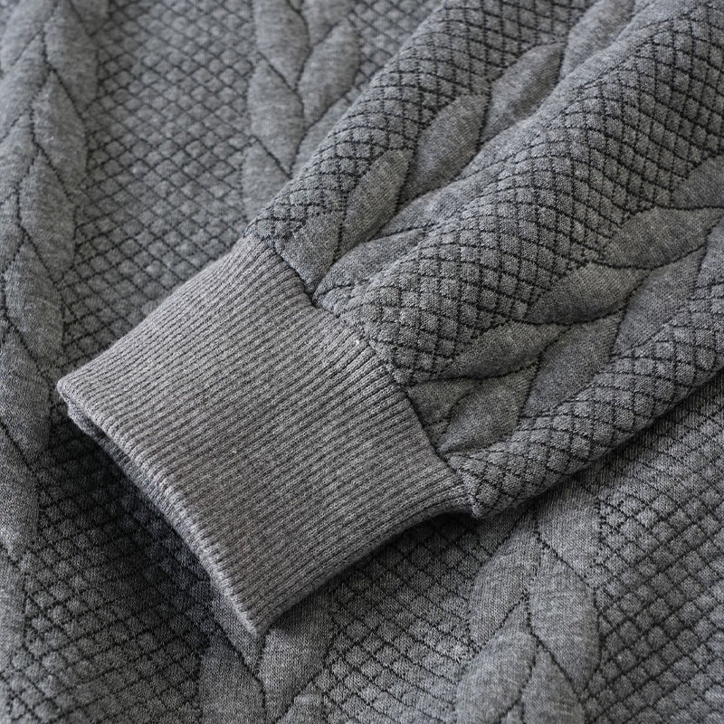 Men's Casual Half-Zip Cable-Knit Sweater