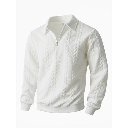 Men's Casual Half-Zip Cable-Knit Sweater