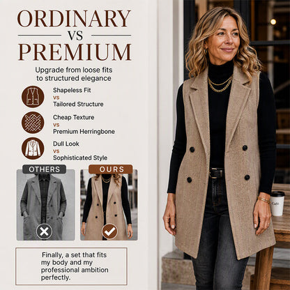 Women's Double-Breasted Blazer Vest