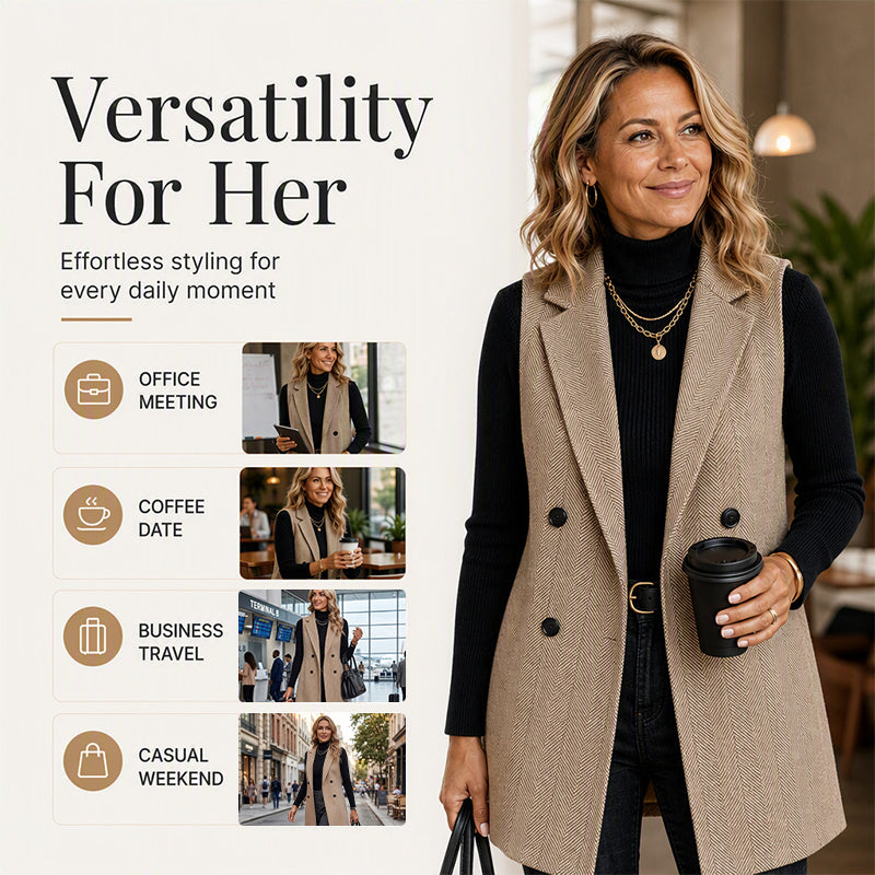 Women's Double-Breasted Blazer Vest