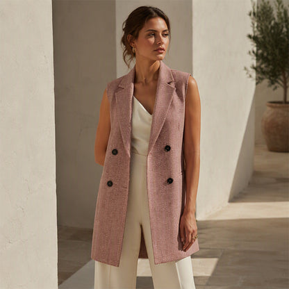 Women's Double-Breasted Blazer Vest