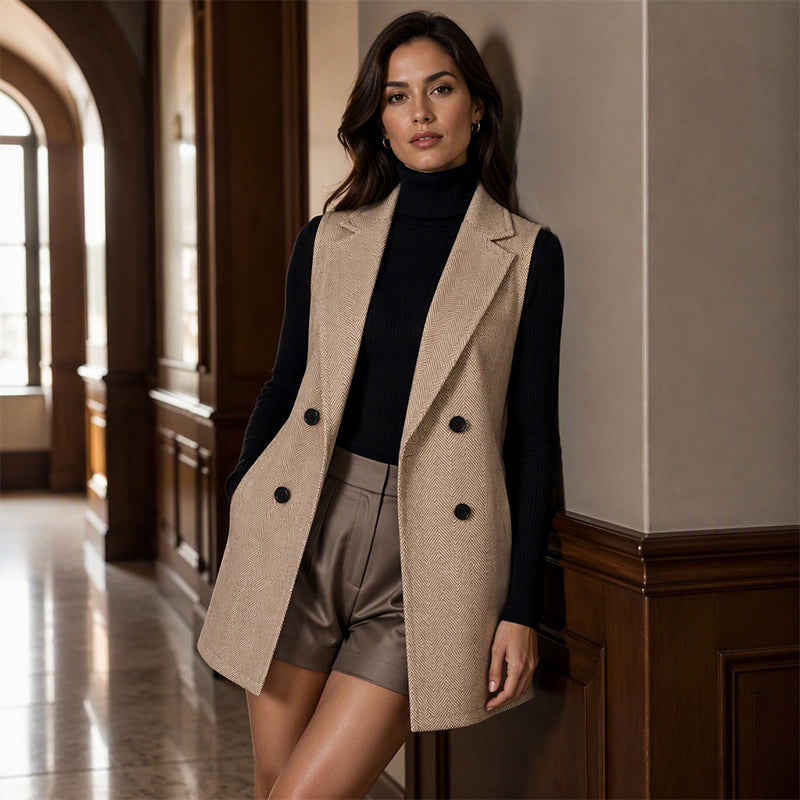 Women's Double-Breasted Blazer Vest