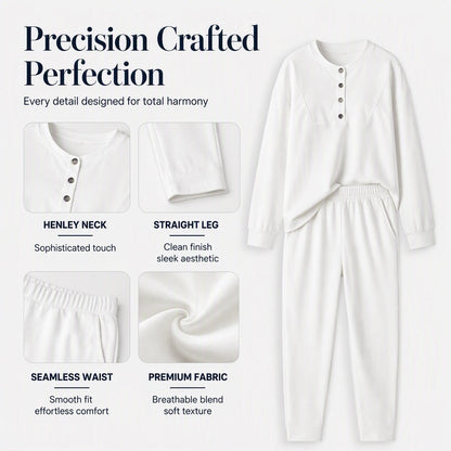 Women's Half-Button Sweatshirt & Sweatpants Set