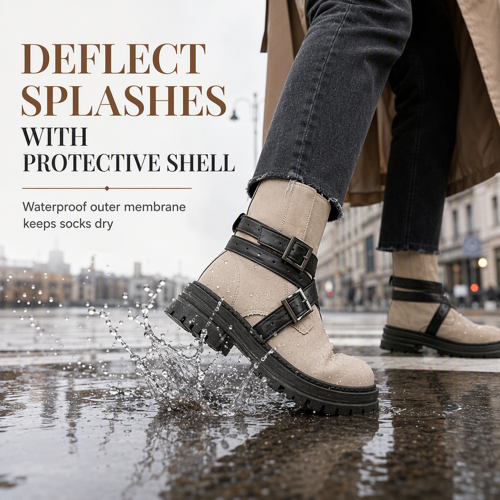 👢 Buckle Detail, Stable Steps | Women's Round-Toe Chunky Mid-Heel Ankle Boots