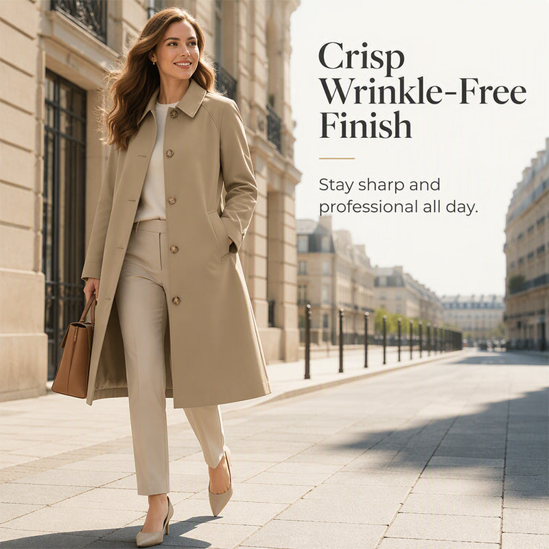 Women's Single-Breasted Long Trench Coat