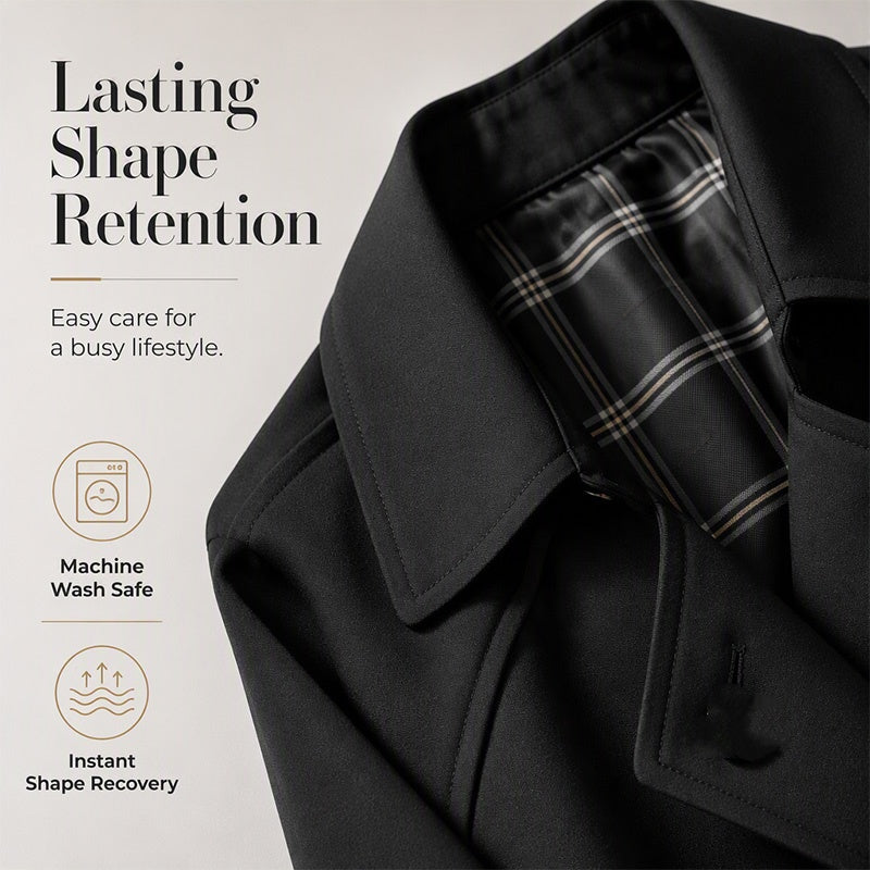 Women's Single-Breasted Long Trench Coat