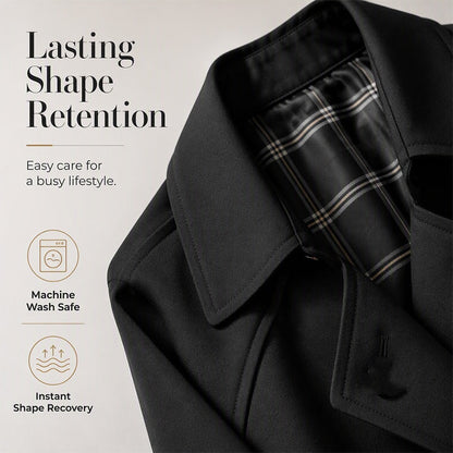 Women's Single-Breasted Long Trench Coat