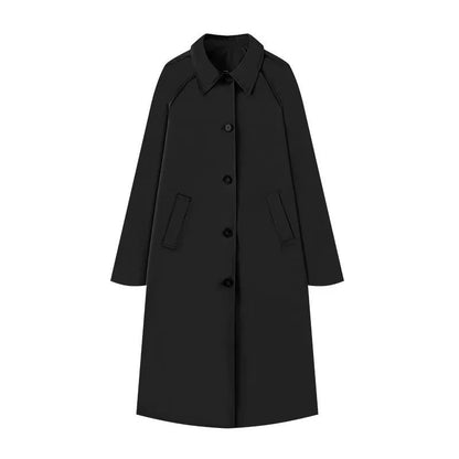 Women's Single-Breasted Long Trench Coat