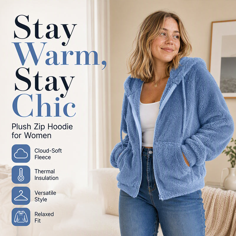 Women's Cozy Fuzzy Hooded Jacket