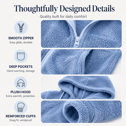 Women's Cozy Fuzzy Hooded Jacket